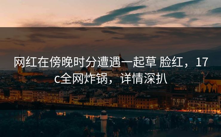 网红在傍晚时分遭遇一起草 脸红，17c全网炸锅，详情深扒